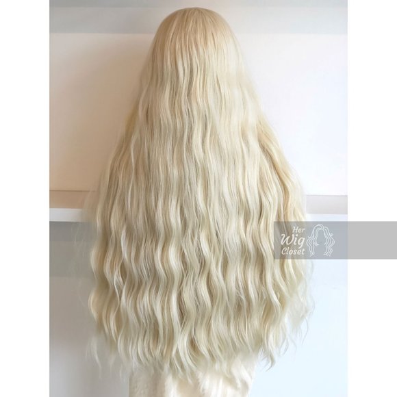 32“ Wavy Icy Blonde Synthetic Wig | Daenerys - Picture 7 of 15